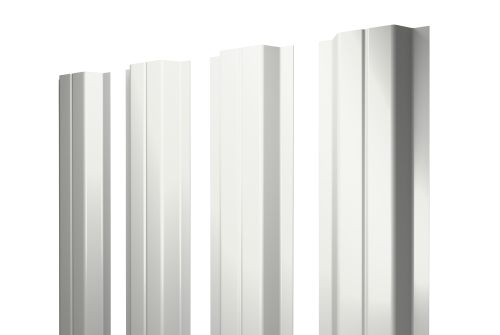 Штакетник П-образный А с прямым резом 0,4 PE RAL 9003 сигнальный белый