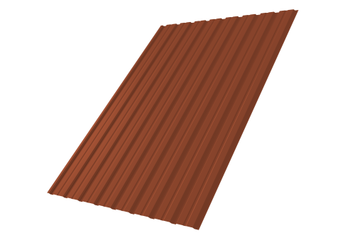 Профнастил С10В 0.5 Satin с пленкой RAL 8004 терракота