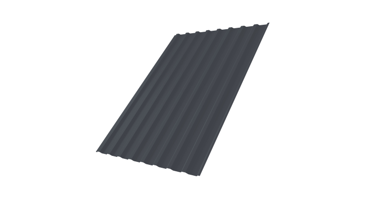 Профнастил С20В 0,4 PE-Double с пленкой RAL 7024 мокрый асфальт