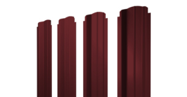 Штакетник П-образный B фигурный 0,4 PE RAL 3005 красное вино