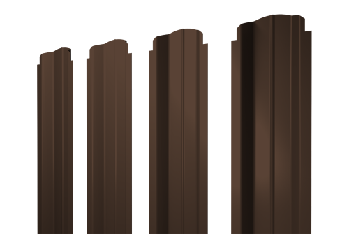 Штакетник П-образный B фигурный 0,4 PE-Double RAL 8017 шоколад