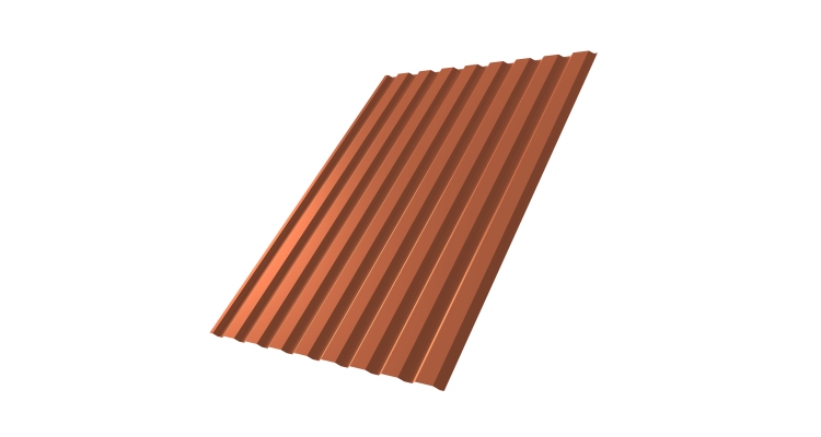 Профнастил С20А 0.5 Satin RAL 8004 терракота