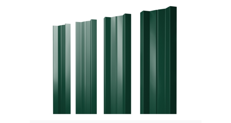 Штакетник М-образный A с прямым резом 0.45 PE-Double RAL 6005 зеленый мох