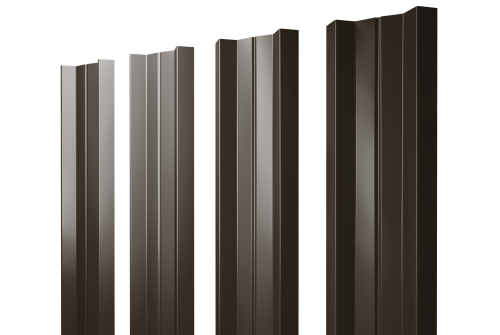 Штакетник М-образный A с прямым резом 0.5 Satin RR 32 темно-коричневый