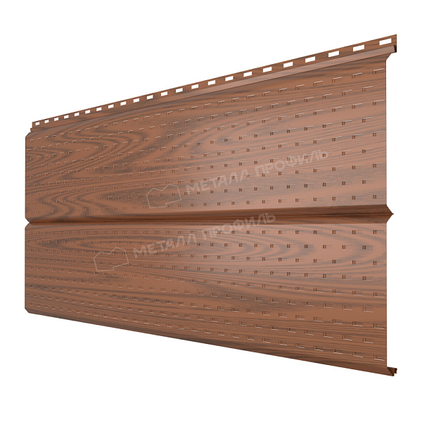 Софит Металл Профиль перфор. Lбрус-XL-14х335 (ECOSTEEL-01-МореныйДуб-0.5)