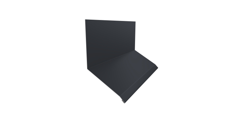 Планка примыкание верхнее к стене фальц Grand Line 150х130х20 0,45 Drap RAL 7024 мокрый асфальт (2м)