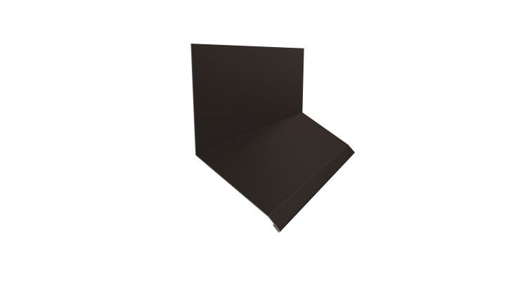 Планка примыкание верхнее к стене фальц Grand Line 150х130х20 0,45 Drap RR 32 темно-коричневый (3м)