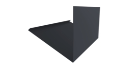 Планка примыкание верхнее к трубе фальц 0,45 Drap TwinColor RAL 7024 мокрый асфальт (3м)