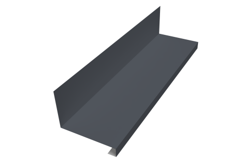 Планка примыкание нижнее к трубе фальц Grand Line 0,5 Satin Matt RAL 7024 мокрый асфальт (2м)