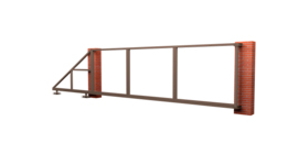 Ворота откатные Жалюзи к кирпичному столбу 2,0х5,0 RAL 8017